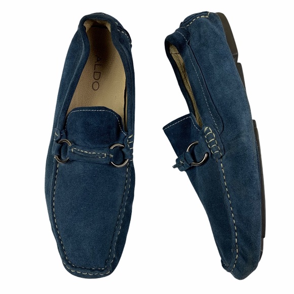 Aldo | Shoes | Aldo Blue Suede Slip On 